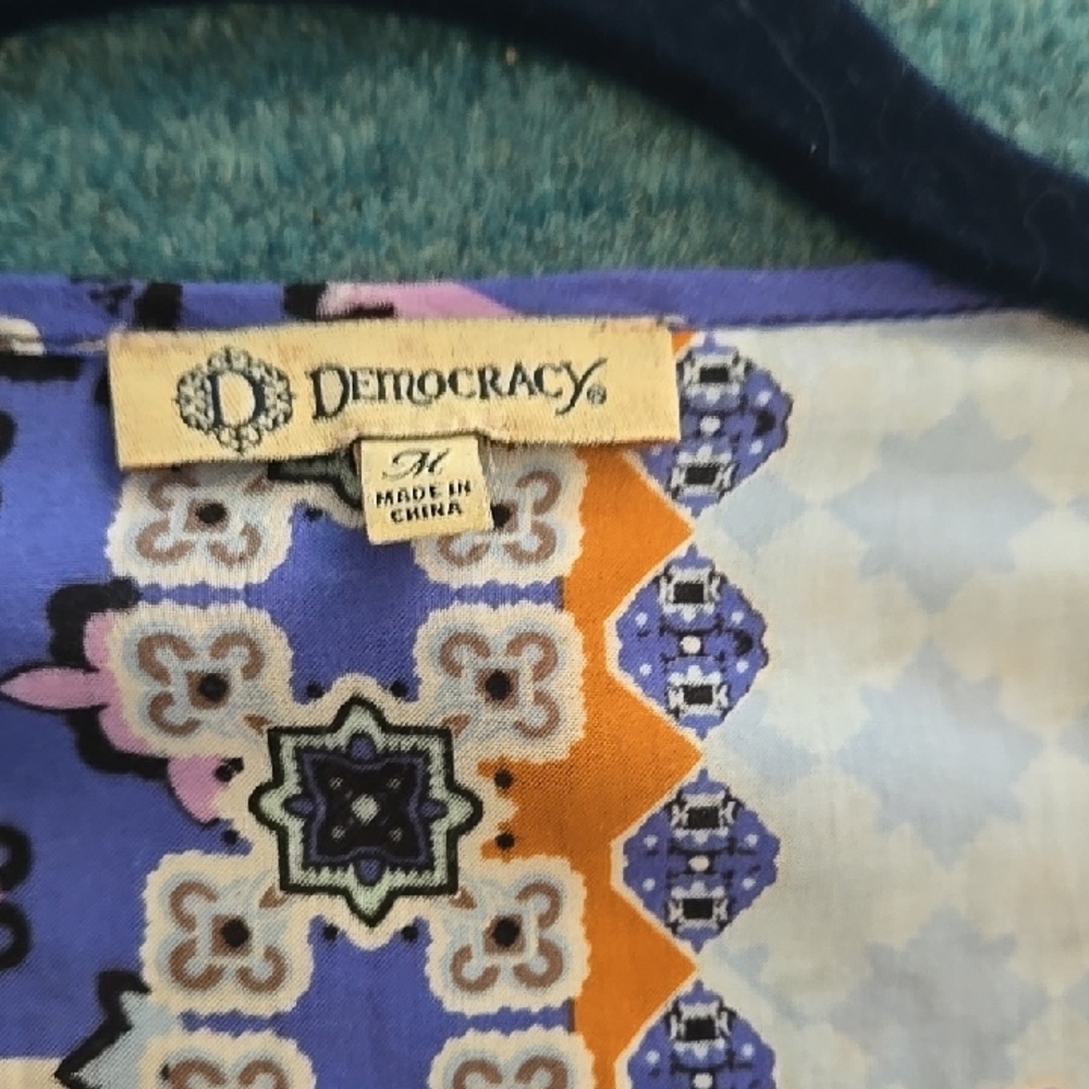 Democracy Multicolor Patchwork Blouse - image 7